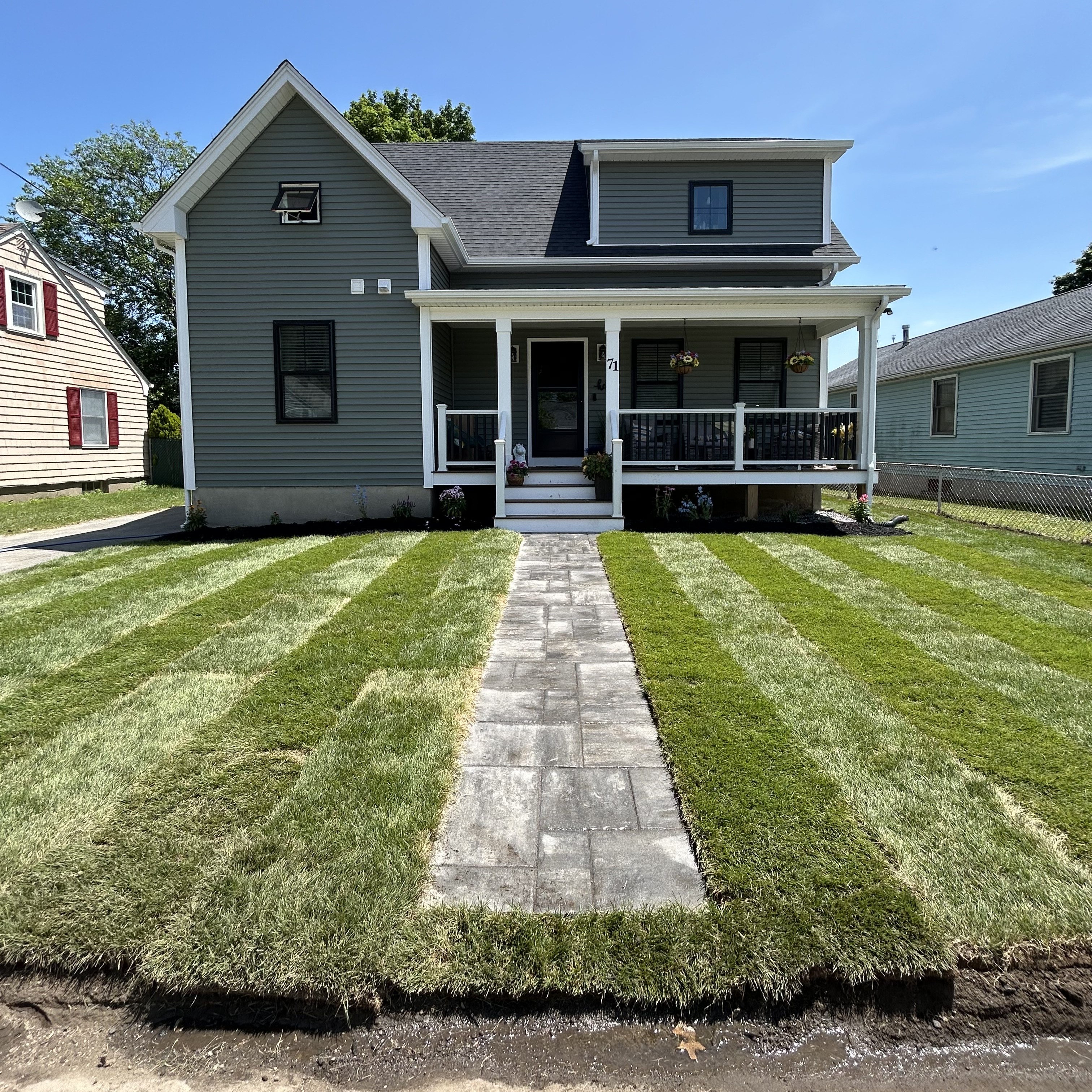 Retaining wall and walkway construction
