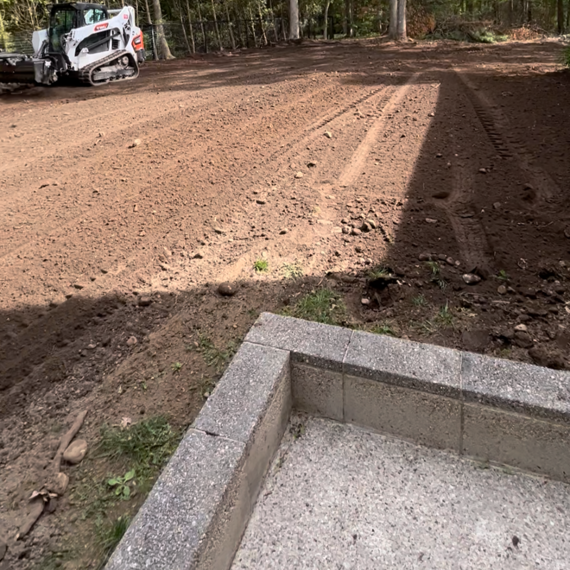 Yard stripping and regrading