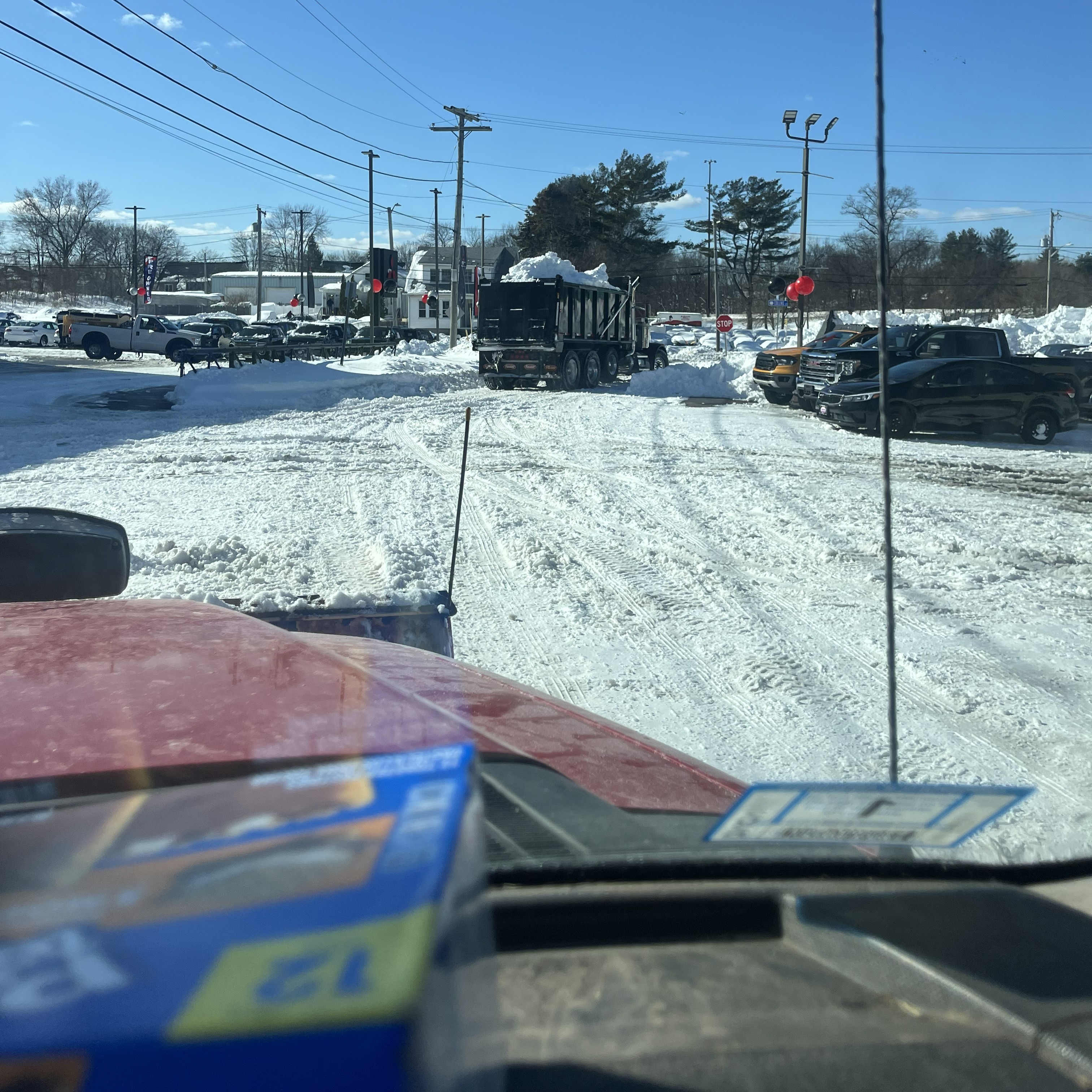 Driveway snow plowing service